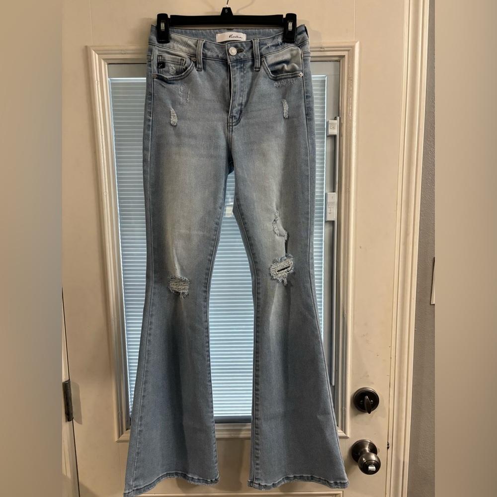 KanCan Light Wash Distressed Flare Jeans
